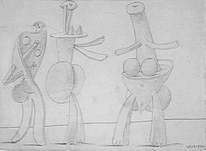 Two women one Ithyphallic male