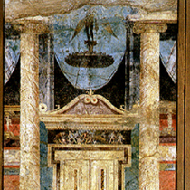 Crown of Zeus and winged Victory above the false-door