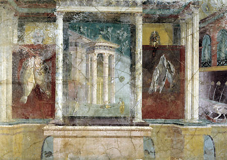 Pear being sacrificed to a deity in a temple