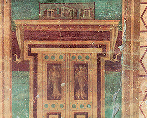 Winged Victories on Atrium false-Door Vill Poppaea