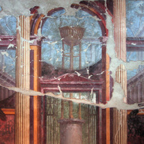 Villa Poppaea wall-painting depicting an entrance to the sancturay of Apollo, Villa Poppaea