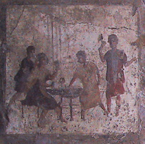 Tavern scene painted on a tavern wall