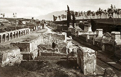 Street of tombs leading into Pompeii