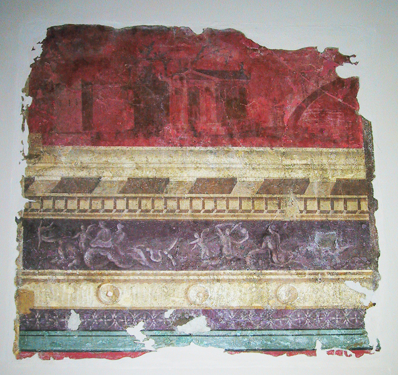 deatil of wall-painting from Villa F Synistor Boscoreale Pompeii