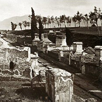 Street of tombs leading into Pompeii